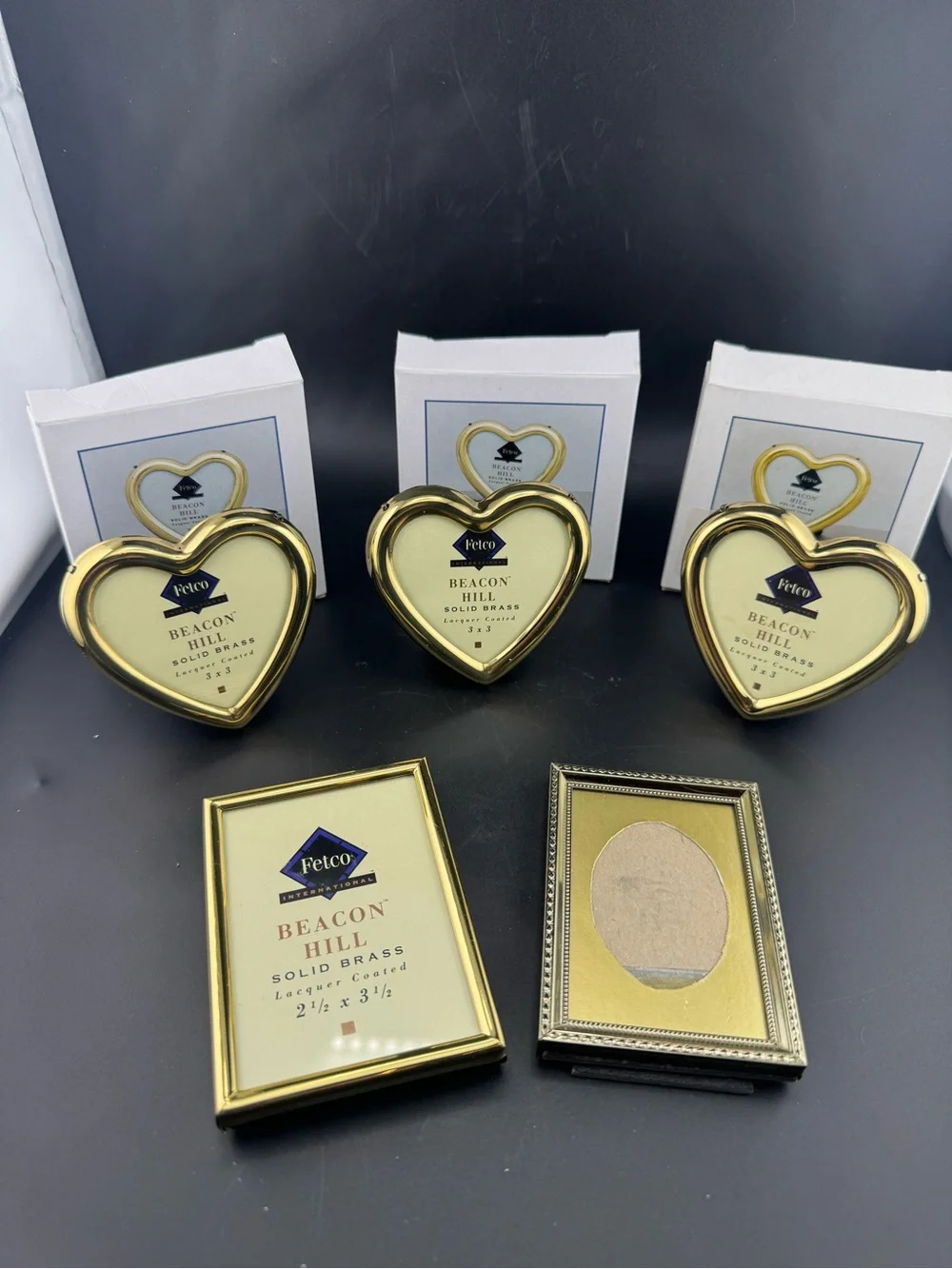 Vintage Beacon Hill Solid Brass Mini picture frames 3